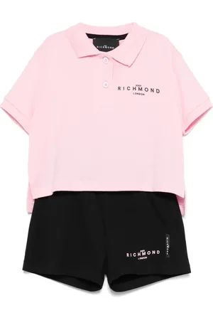 John Richmond Set aus Poloshirt und Shorts mit Logo-Print