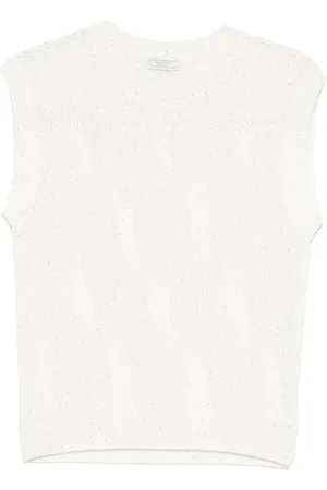 PESERICO SIGN Gestricktes T-Shirt mit Pailletten