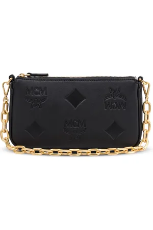 MCM Schultertasche mit Logo-Prägung