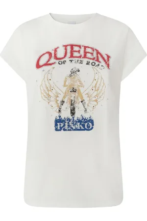 Pinko T-Shirt mit Queen of the Road-Print