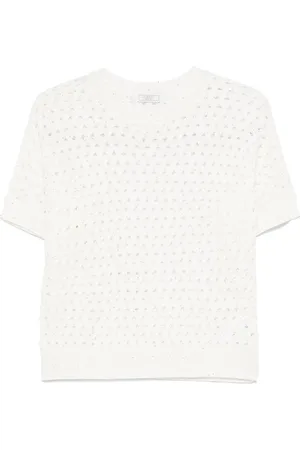 PESERICO SIGN Gestricktes T-Shirt mit Pailletten