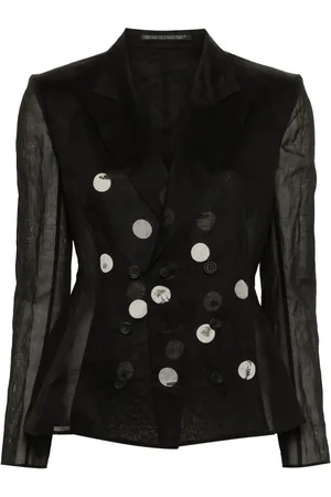 YOHJI YAMAMOTO Doppelreihiger semi-transparenter Blazer