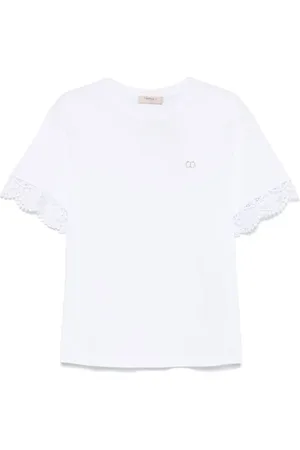 Twin-Set T-Shirt mit Spitzendetail