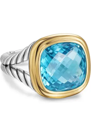 David Yurman 18kt Albion Gelbgold- und Sterlingsilberring mit Topas