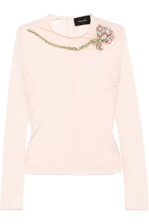 Simone Rocha Mesh-Oberteil mit Nelkenverzierung