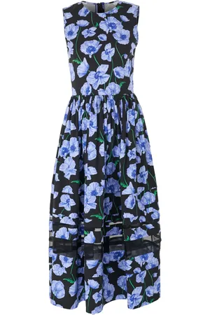 Carolina Herrera Midikleid mit Blumen-Print