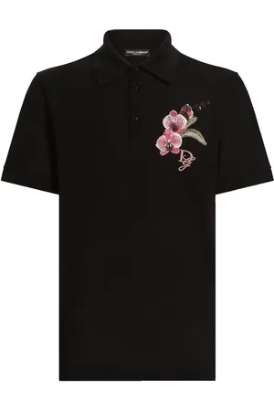 Dolce & Gabbana Poloshirt mit Orchideen-Stickerei
