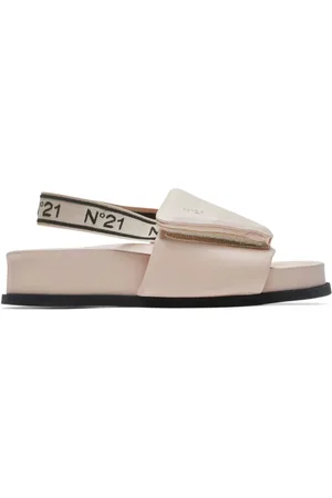 Nº21 Gepolsterte flache Sandalen mit Logo-Intarsie