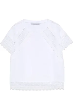 ERMANNO SCERVINO T-Shirt mit Spitzenbesatz