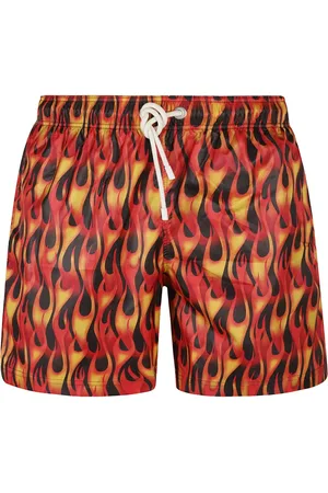Palm Angels Badeshorts mit Flammen-Print