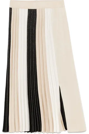 MRZ Plissierter Midirock in Colour-Block-Optik