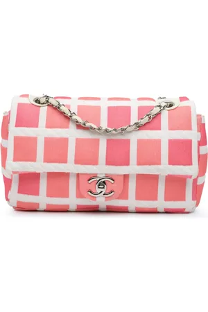 CHANEL 2013-2014 mittelgroße Jersey Grid Single Flap Schultertasche
