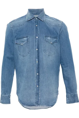 Sartorio Napoli Jeanshemd mit Distressed-Detail