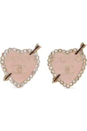 CHANEL 2010 Ohrstecker mit emailliertem Herz