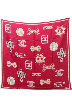 CHANEL 1986-1988 Seidenschal mit CC-Motiv