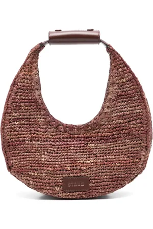 Staud Moon Handtasche aus Bast