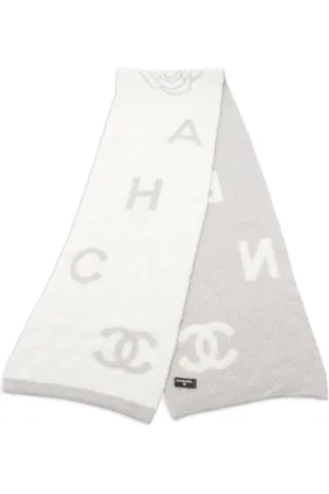 CHANEL 1986-1988 Schal mit Logo-Intarsie