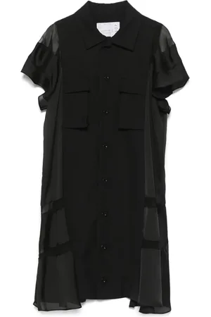 SACAI Hemdkleid mit Sheer-Einsatz