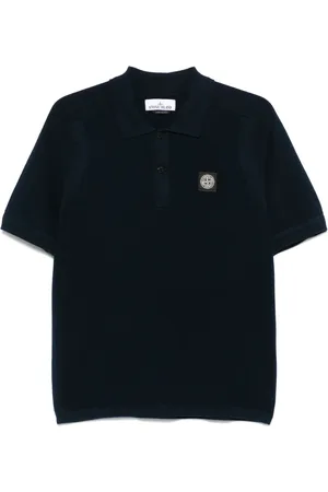 Stone Island Poloshirt mit Waffelstrick-Muster