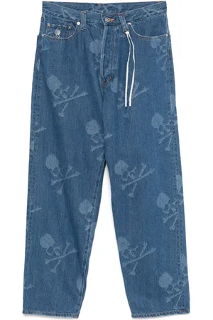 MASTERMIND JAPAN Gerade Jeans mit Monogrammmuster