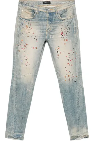 Purple Brand Jeans mit Kristallverzierung