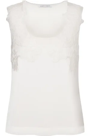 Alberta Ferretti Bluse mit Blumenstickerei