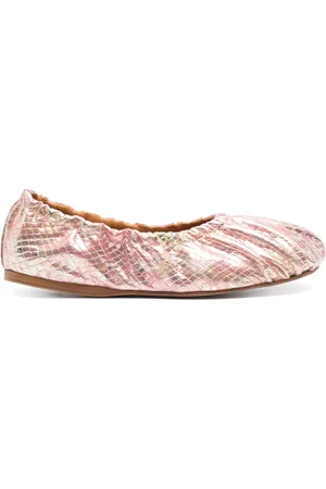 FORTE FORTE Laminierte Ballerinas mit Schlangen-Print