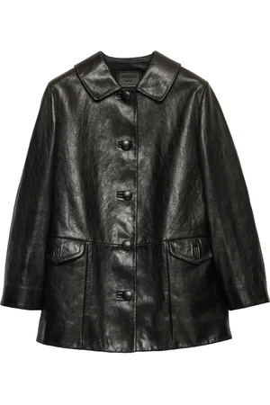 Prada Lederjacke mit Knopfverschluss
