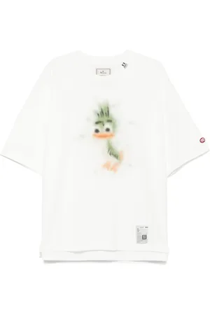 Maison Mihara Yasuhiro Distressed-T-Shirt mit Leon-Print