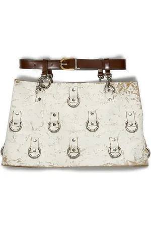 Prada Minirock aus Leder mit Ringdetail