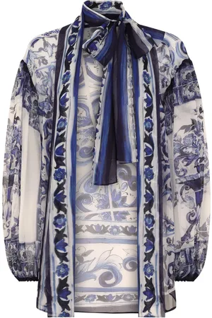 Dolce & Gabbana Seidenbluse mit Majolica-Print