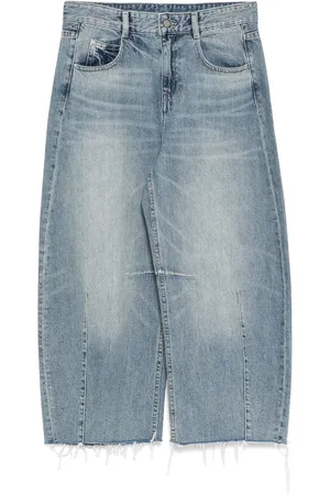 JNBY Tapered-Jeans mit ausgefransten Kanten