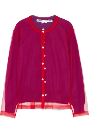 Comme des Garçons Cardigan mit Overlay-Mesh