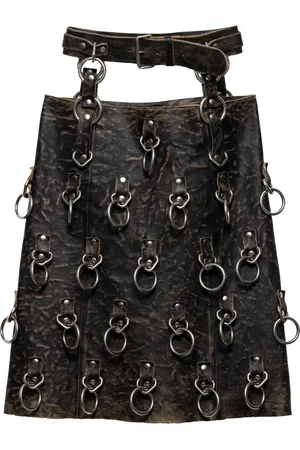 Prada Minirock aus Leder mit Ringdetail