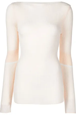 Low Classic Geripptes Strickoberteil