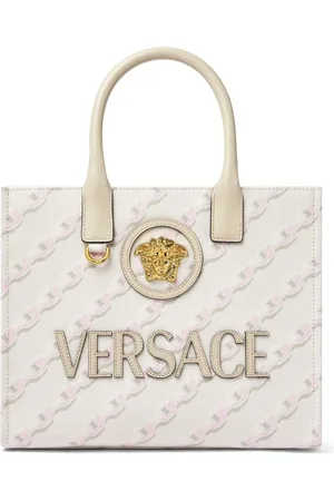 VERSACE Kleine Chain Stripes La Medusa Tote Bag