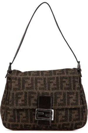 Fendi 2010-2024 Mamma Baguette Schultertasche aus Wolle