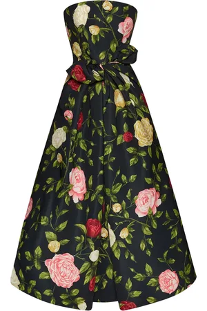 Oscar de la Renta English Rose Faille-Abendkleid