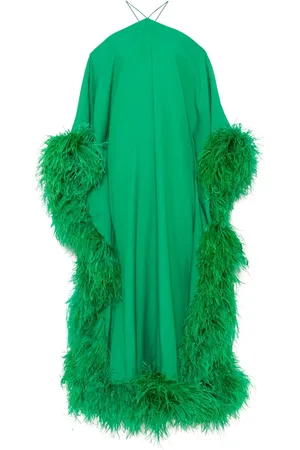 ‎Taller Marmo‎ Maxikleid mit Federbesatz
