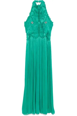 Costarellos Georgette-Maxikleid aus Lurex