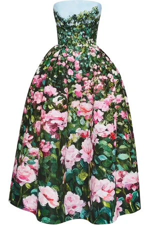Oscar de la Renta Rose Field Abendkleid