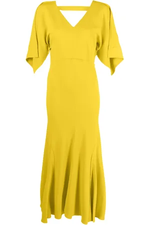 Victoria Beckham Midikleid mit drapierten Ärmeln