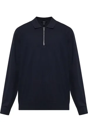 THEORY Polo-Pullover mit Viertelreißverschluss