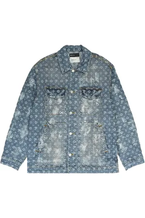Purple Brand Jeansjacke aus Monogramm-Jacquard