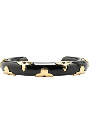 LOUIS VUITTON 2018 vergoldete Monogramm Daily Cuff Armspange aus Kunstharz