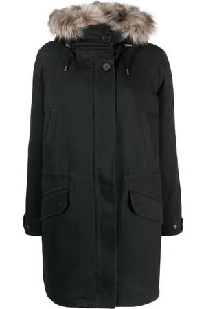 YVES SALOMON Gabardine-Parka mit Shearling