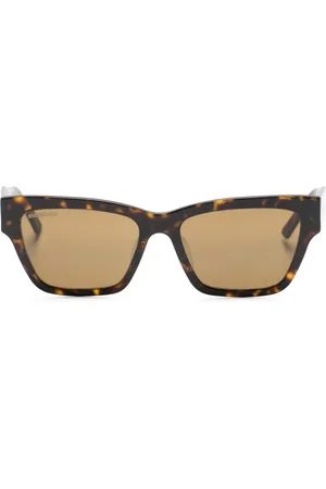 Balenciaga Brille in Schildpattoptik mit Logo-Print