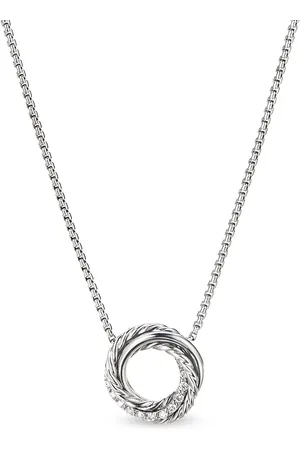 David Yurman Crossover Halskette aus Sterlingsilber mit Diamanten