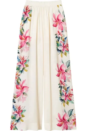 Twin-Set Weite Hose mit Blumen-Print