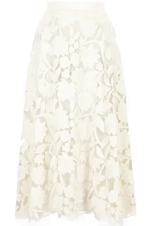 Elie saab Bestickter Midirock aus Tüll